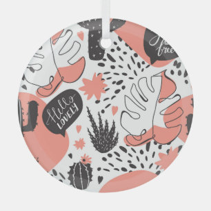 Ornement En Verre Cactus, monstère : motif moderne sans couture.