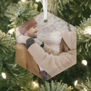 Ornement En Verre Cadeau photo personnalisé