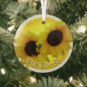 Ornement En Verre Cadeaux de tournesol personnalisés