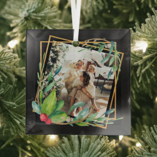 Ornement En Verre Cadres photo personnalisés de Noël