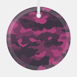 Ornement En Verre Camouflage hexagonal, texture militaire arrière -