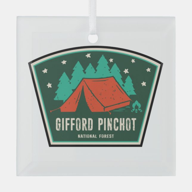 Ornement En Verre Camping forestier national Gifford Pinchot (Recto)