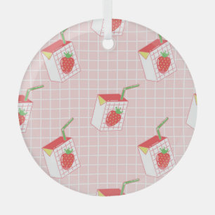Ornement En Verre Caricatures de Lait de fraise : Motif