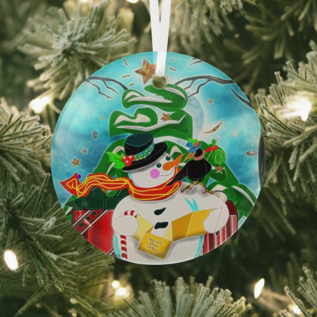 Ornement En Verre Caroling Snowman (Insitu)