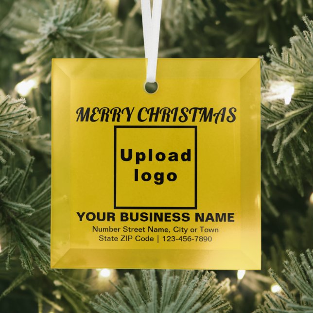 Ornement en verre Carré Jaune de Noël (Insitu)