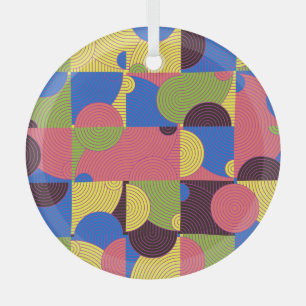 Ornement En Verre Carreaux vintages Retro Motif des années 1960
