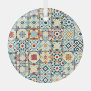 Ornement En Verre Carrelage marocain, motif sans couture colorée.