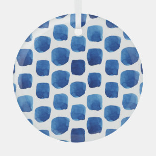 Ornement En Verre Carrés bleus, motif aquarelle sans couture.