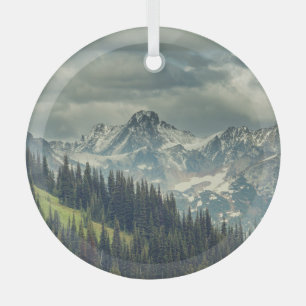 Ornement En Verre Cascade nord : Majestic Mountain Peak.