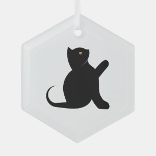 Ornement En Verre Cat dit bonjour