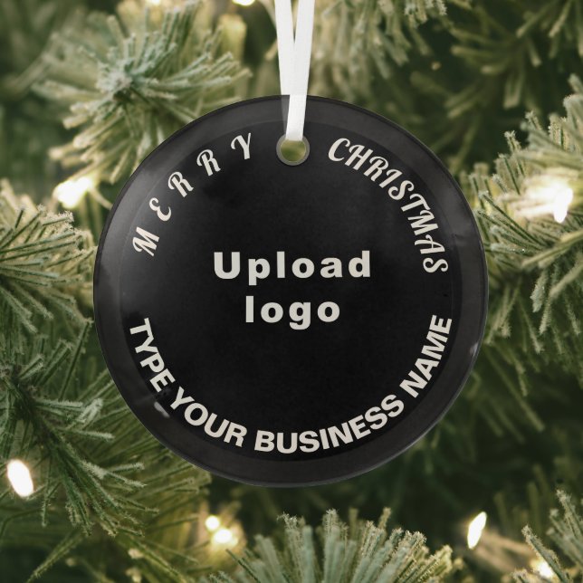 Ornement en verre Cercle noir de Noël d'affaires (Insitu)