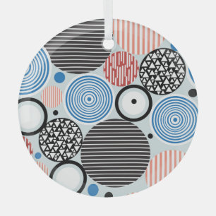 Ornement En Verre Cercles multicolores, design motif graphique.