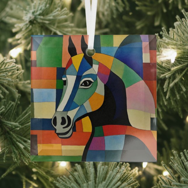 Ornement En Verre Cheval des couleurs (Insitu)