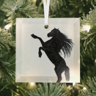 Ornement En Verre Cheval noir