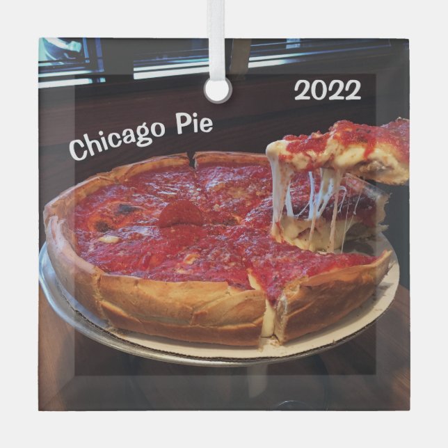 Ornement En Verre Chicago Pie Deep Dish, (Recto)