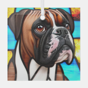 Ornement En Verre Chien de boîte "Verre tendu"