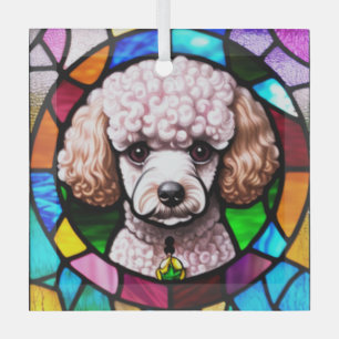 Ornement En Verre Chien de caniche "Verre tendu"
