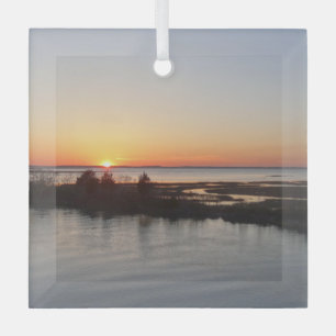 Ornement En Verre Chincoteague Sunset I Virginia Paysage