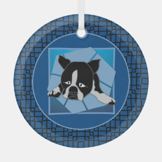 Ornement En Verre Chiot triste