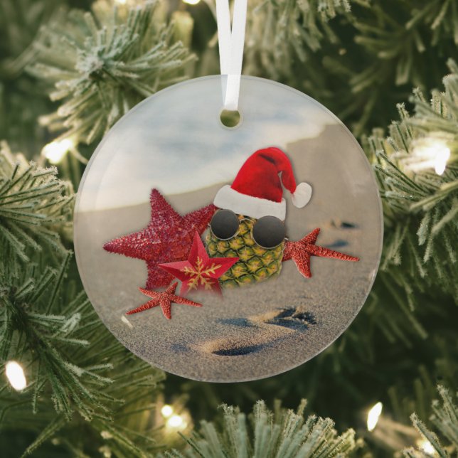 Ornement En Verre Christmas Starfish Beach (Insitu)