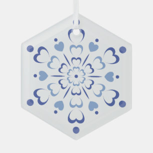 Ornement En Verre Coeur neigeux