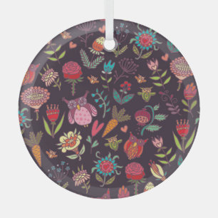 Ornement En Verre Collection de grandes fleurs dynamiques