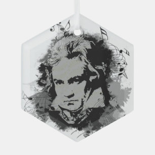 Ornement En Verre Compositeur de musique classique Beethoven Écrivai