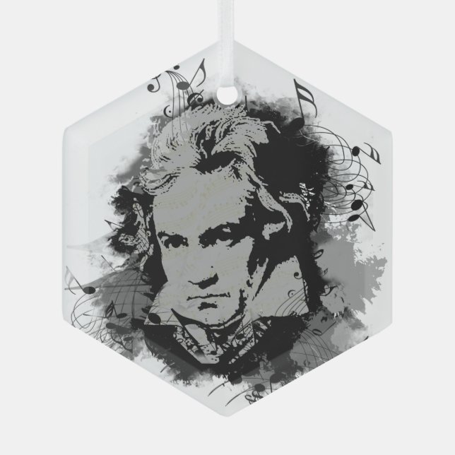 Ornement En Verre Compositeur de musique classique Beethoven Écrivai (Recto)