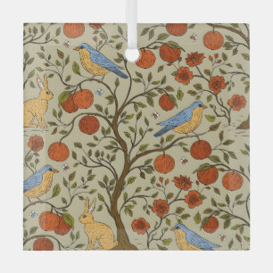Ornement En Verre Conception d'arbres bruns avec des pommes oranges