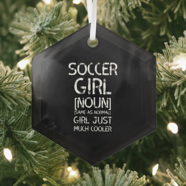 Ornement En Verre Cool fille de football (Insitu)
