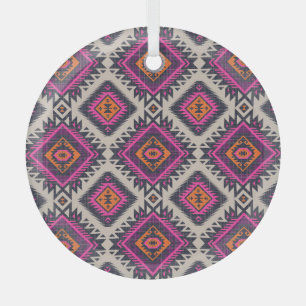 Ornement En Verre Couleurs rétro, design Navajo tribal.
