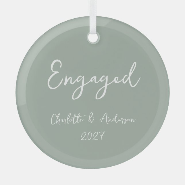 Ornement En Verre Couple engagé personnalisé Sage manuscrit manuscri (Recto)