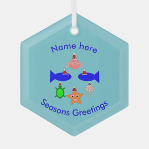 Ornement En Verre Créations de la mer de Noël sur mesure