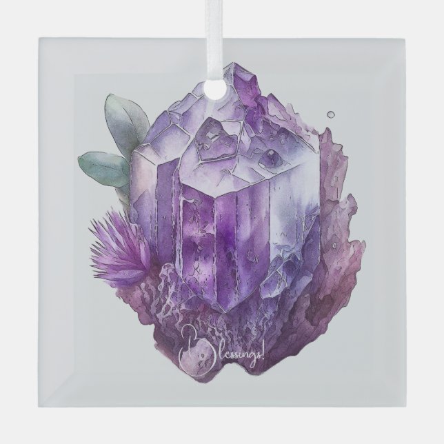 Ornement En Verre Créez Vos Propres Cristaux D'Améthyste Violet (Recto)