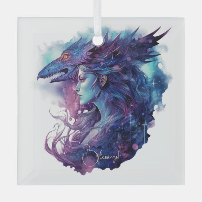 Ornement En Verre Créez votre propre déesse Dragon (Recto)