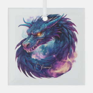 Ornement En Verre Créez Votre Propre Dragon Mystique Violet