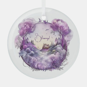 Ornement En Verre Créez votre propre paysage d'Imaginaire violet