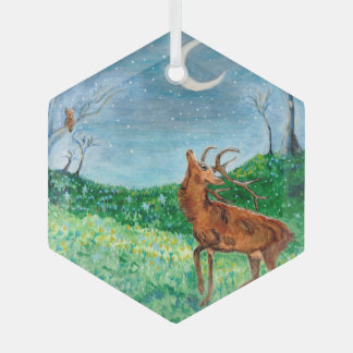 Ornement En Verre Crescent Moon Buck