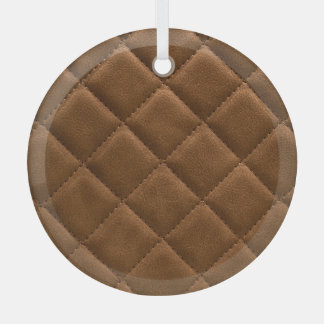 Ornement En Verre Cuir Brown, dessin motif rhombus