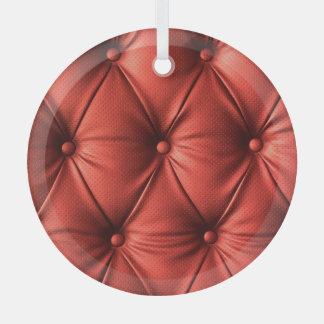 Ornement En Verre Cuir rouge texturé : Détails du matériau