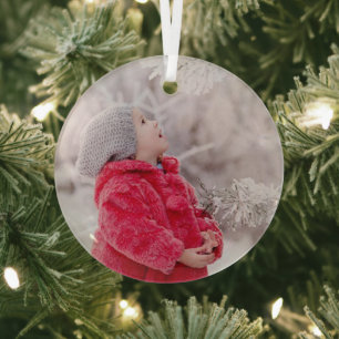 Ornement En Verre Custom Photo Christmas Gift  