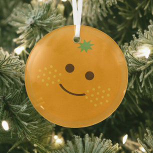 Ornement En Verre Cute Orange
