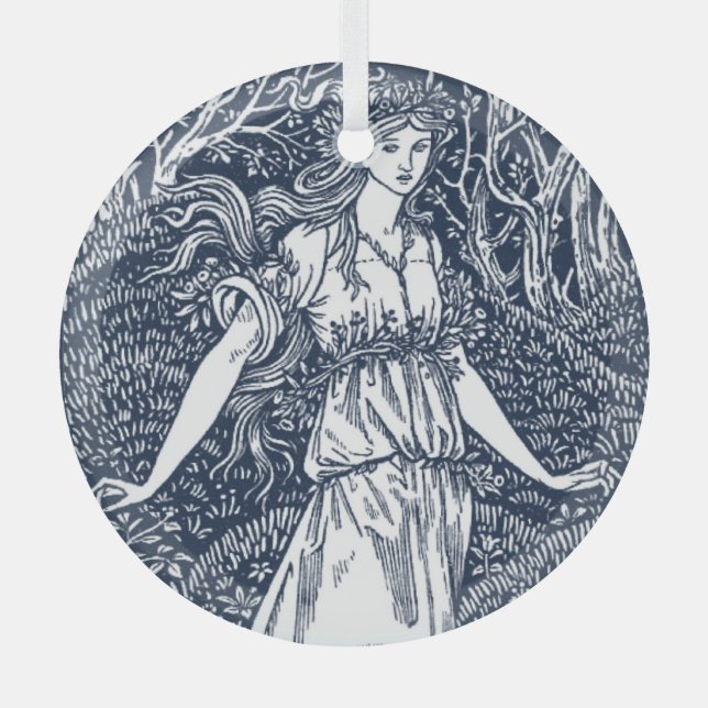 Ornement En Verre dame dans les bois (Recto)