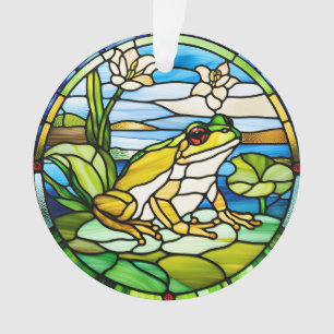 Ornement en verre de grenouille imprimé sur acryli