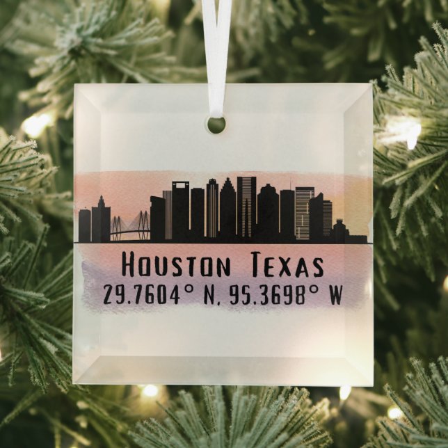 Ornement en verre de la ville de Houston TX (Insitu)