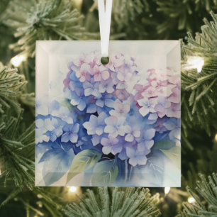 Ornement en verre de Noël Hydrangea