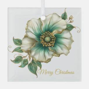 Ornement en verre de Noël Magnolia