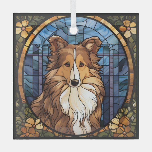 Ornement en verre de Sheltie Dog (Recto)