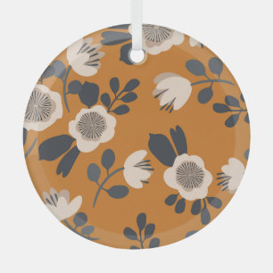 Ornement En Verre Délicat motif végétal Vintage