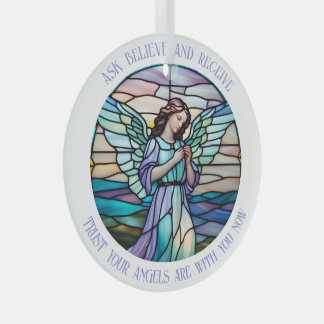 Ornement En Verre Demandez, Croyez, Recevez l'ange | Lilac, Aquarell